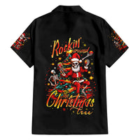 Skeleton Santa Claus Family Matching Summer Maxi Dress and Hawaiian Shirt Rockin' Around The Christmas Tree - Wonder Print Shop