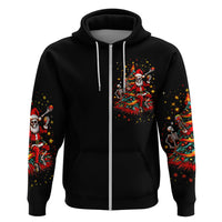 Skeleton Santa Claus Hoodie Rockin' Around The Christmas Tree - Wonder Print Shop