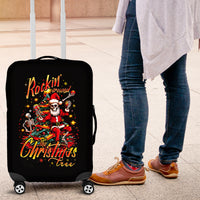 Skeleton Santa Claus Luggage Cover Rockin' Around The Christmas Tree - Wonder Print Shop