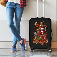 Skeleton Santa Claus Luggage Cover Rockin' Around The Christmas Tree - Wonder Print Shop