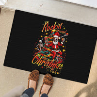 Skeleton Santa Claus Rubber Doormat Rockin' Around The Christmas Tree - Wonder Print Shop