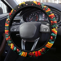 Skeleton Santa Claus Steering Wheel Cover Rockin' Around The Christmas Tree - Wonder Print Shop
