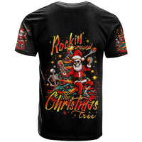 Skeleton Santa Claus T Shirt Rockin' Around The Christmas Tree - Wonder Print Shop