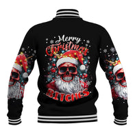 Skeleton Santa Claus Baseball Jacket Merry Christmas Bitches - Wonder Print Shop