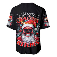 Skeleton Santa Claus Baseball Jersey Merry Christmas Bitches - Wonder Print Shop
