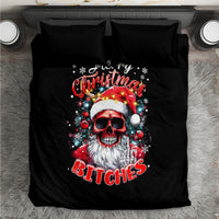 Skeleton Santa Claus Bedding Set Merry Christmas Bitches - Wonder Print Shop