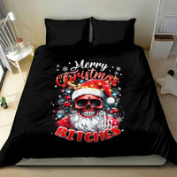 Skeleton Santa Claus Bedding Set Merry Christmas Bitches - Wonder Print Shop