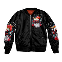Skeleton Santa Claus Bomber Jacket Merry Christmas Bitches - Wonder Print Shop