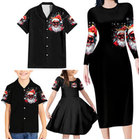 Skeleton Santa Claus Family Matching Long Sleeve Bodycon Dress and Hawaiian Shirt Merry Christmas Bitches - Wonder Print Shop