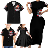 Skeleton Santa Claus Family Matching Short Sleeve Bodycon Dress and Hawaiian Shirt Merry Christmas Bitches - Wonder Print Shop