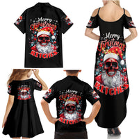 Skeleton Santa Claus Family Matching Summer Maxi Dress and Hawaiian Shirt Merry Christmas Bitches - Wonder Print Shop