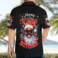 Skeleton Santa Claus Hawaiian Shirt Merry Christmas Bitches - Wonder Print Shop