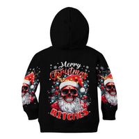 Skeleton Santa Claus Kid Hoodie Merry Christmas Bitches - Wonder Print Shop