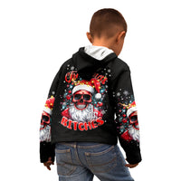 Skeleton Santa Claus Kid Hoodie Merry Christmas Bitches - Wonder Print Shop