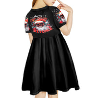 Skeleton Santa Claus Kid Short Sleeve Dress Merry Christmas Bitches - Wonder Print Shop