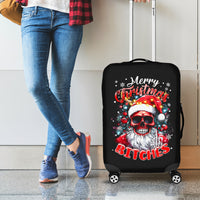 Skeleton Santa Claus Luggage Cover Merry Christmas Bitches - Wonder Print Shop