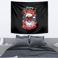 Skeleton Santa Claus Tapestry Merry Christmas Bitches - Wonder Print Shop