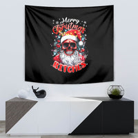 Skeleton Santa Claus Tapestry Merry Christmas Bitches - Wonder Print Shop