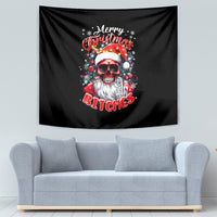 Skeleton Santa Claus Tapestry Merry Christmas Bitches - Wonder Print Shop