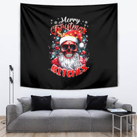 Skeleton Santa Claus Tapestry Merry Christmas Bitches - Wonder Print Shop