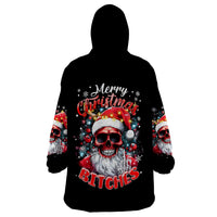 Skeleton Santa Claus Wearable Blanket Hoodie Merry Christmas Bitches - Wonder Print Shop