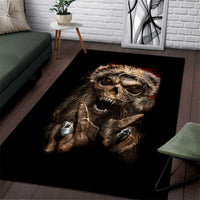 Skeleton Santa Claus Area Rug Scary Skeleton Santa Claus Coming - Wonder Print Shop