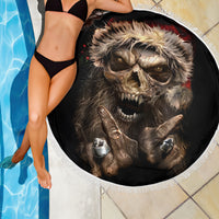 Skeleton Santa Claus Beach Blanket Scary Skeleton Santa Claus Coming - Wonder Print Shop