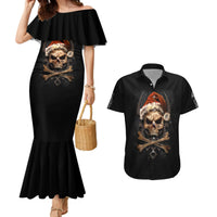 Skeleton Santa Claus Couples Matching Mermaid Dress and Hawaiian Shirt Scary Skeleton Santa Claus Coming - Wonder Print Shop