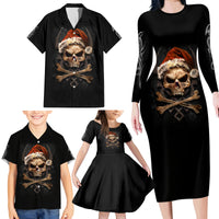 Skeleton Santa Claus Family Matching Long Sleeve Bodycon Dress and Hawaiian Shirt Scary Skeleton Santa Claus Coming - Wonder Print Shop