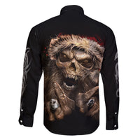 Skeleton Santa Claus Family Matching Long Sleeve Bodycon Dress and Hawaiian Shirt Scary Skeleton Santa Claus Coming - Wonder Print Shop