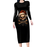 Skeleton Santa Claus Family Matching Long Sleeve Bodycon Dress and Hawaiian Shirt Scary Skeleton Santa Claus Coming - Wonder Print Shop
