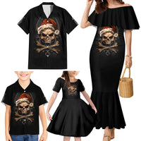 Skeleton Santa Claus Family Matching Mermaid Dress and Hawaiian Shirt Scary Skeleton Santa Claus Coming - Wonder Print Shop