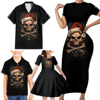 Skeleton Santa Claus Family Matching Short Sleeve Bodycon Dress and Hawaiian Shirt Scary Skeleton Santa Claus Coming - Wonder Print Shop