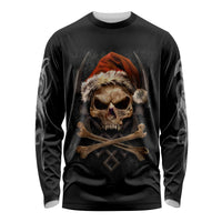 Skeleton Santa Claus Long Sleeve Shirt Scary Skeleton Santa Claus Coming - Wonder Print Shop