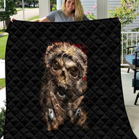 Skeleton Santa Claus Quilt Scary Skeleton Santa Claus Coming - Wonder Print Shop
