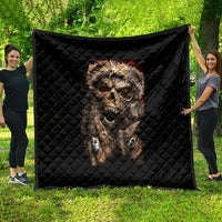 Skeleton Santa Claus Quilt Scary Skeleton Santa Claus Coming - Wonder Print Shop
