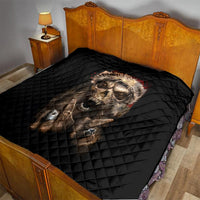 Skeleton Santa Claus Quilt Scary Skeleton Santa Claus Coming - Wonder Print Shop
