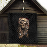 Skeleton Santa Claus Quilt Scary Skeleton Santa Claus Coming - Wonder Print Shop