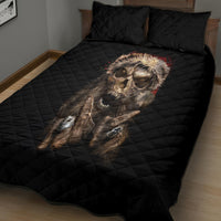 Skeleton Santa Claus Quilt Bed Set Scary Skeleton Santa Claus Coming - Wonder Print Shop