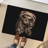 Skeleton Santa Claus Rubber Doormat Scary Skeleton Santa Claus Coming - Wonder Print Shop