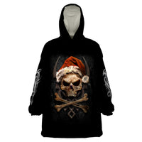 Skeleton Santa Claus Wearable Blanket Hoodie Scary Skeleton Santa Claus Coming - Wonder Print Shop