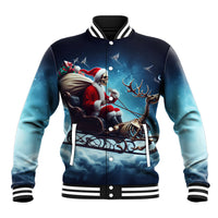 Skeleton Santa Claus Baseball Jacket Santa Claus Is Coming To Town - Wonder Print Shop