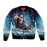 Skeleton Santa Claus Bomber Jacket Santa Claus Is Coming To Town - Wonder Print Shop