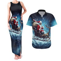 Skeleton Santa Claus Couples Matching Tank Maxi Dress and Hawaiian Shirt Santa Claus Is Coming To Town - Wonder Print Shop