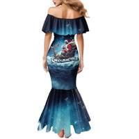 Skeleton Santa Claus Family Matching Mermaid Dress and Hawaiian Shirt Santa Claus Is Coming To Town - Wonder Print Shop