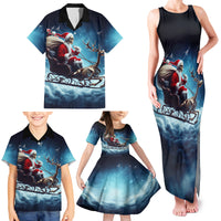 Skeleton Santa Claus Family Matching Tank Maxi Dress and Hawaiian Shirt Santa Claus Is Coming To Town - Wonder Print Shop
