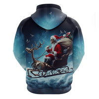 Skeleton Santa Claus Hoodie Santa Claus Is Coming To Town - Wonder Print Shop