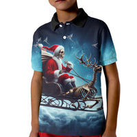 Skeleton Santa Claus Kid Polo Shirt Santa Claus Is Coming To Town - Wonder Print Shop