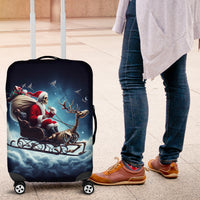 Skeleton Santa Claus Luggage Cover Santa Claus Is Coming To Town - Wonder Print Shop