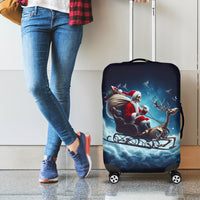 Skeleton Santa Claus Luggage Cover Santa Claus Is Coming To Town - Wonder Print Shop
